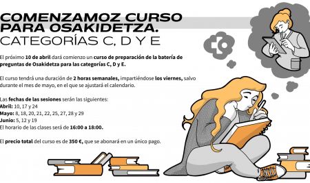 COMENZAMOS CURSO DE OSAKIDETZA: CATEGORÍAS C, D Y E